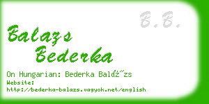 balazs bederka business card